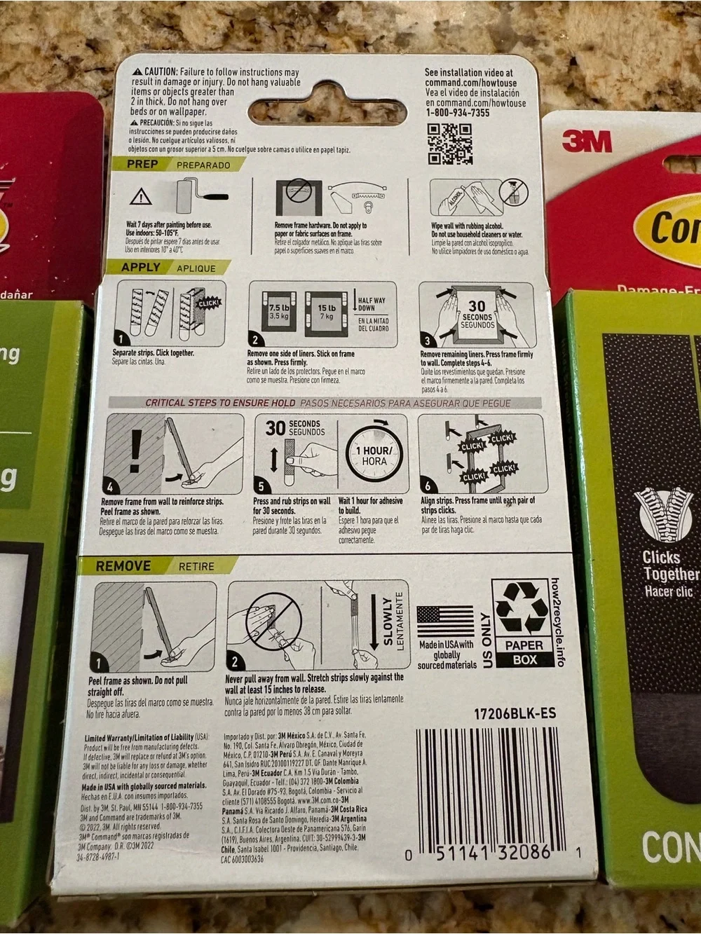 Command Large Picture Hanging Strips - Black (4 Pairs) 4boxes. 16 strips